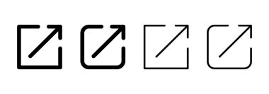 Dış bağlantı simgesi logo tasarımı. bağlantı işareti ve sembol. hiper bağlantı sembolü