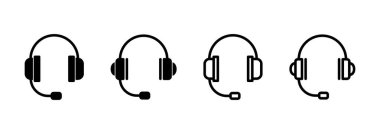 Kulaklık simgesi logosu tasarımı. İmza ve sembol.