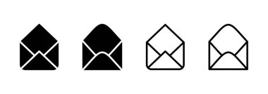 Posta simgesi logosu tasarımı. e-posta işareti ve sembol. E- posta simgesi. Zarf simgesi