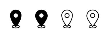 Pin simgesi logo tasarımı. Yer işareti ve sembol. hedef simgesi. harita iğnesi