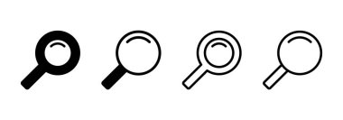 Arama simgesi logosu tasarımı. Büyüteç işareti ve sembolü ara