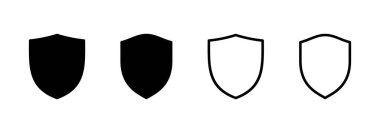 Kalkan simgesi logosu tasarımı. Koruma ikonu. Güvenlik işareti ve sembol