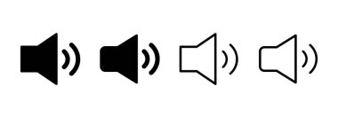 Hoparlör simgesi logosu tasarımı. Ses düzeyi ve sembol. Hoparlör ikonu. ses sembolü