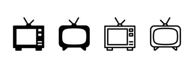 Televizyon ikonu logosu tasarımı. televizyon işareti ve sembol