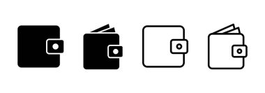 Cüzdan simgesi logosu tasarımı. cüzdan işareti ve sembol