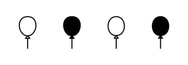 Balon simgesi vektörü. Parti balonu işareti ve sembolü