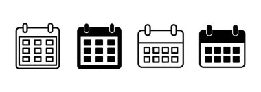 Takvim simgesi vektörü. Takvim işareti ve sembol. Simge simgesini ayarla