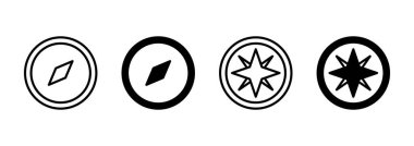 Pusula simgesi vektörü. ok pusula simgesi işareti ve sembolü