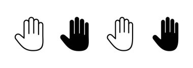 El simgesi vektörü. El işareti ve sembol. Avuç