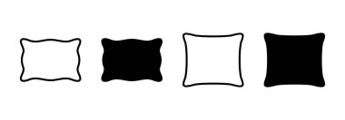 Yastık simgesi vektörü. Yastık işareti ve sembol. Rahat yumuşacık yastık.