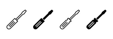 Tornavida simgesi vektörü. Araçlar işareti ve sembol