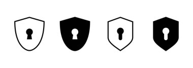 Güvenlik simgesi vektörü. Koruma işareti ve sembol. Özel hayat. vpn