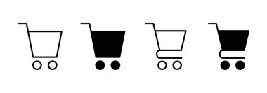 Alışveriş ikonu vektörü. Alışveriş arabası işareti ve sembol. Trolley simgesi