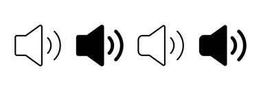 Sözcü simgesi vektörü. Ses düzeyi ve sembol. Hoparlör ikonu. ses sembolü