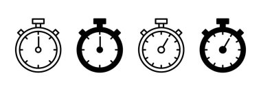 Kronometre simge vektörü. Zamanlayıcı işareti ve sembol. Geri sayım simgesi. Zaman Dönemi