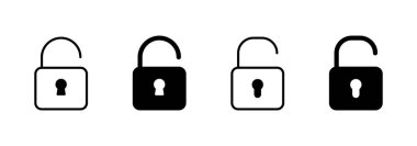 Simge vektörünü aç. İşaret ve sembolün kilidini aç. Kilitlenmemiş asma kilit simgesi