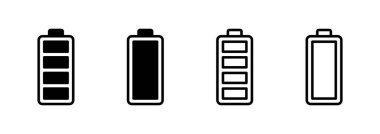 Batarya simgesi logosu tasarımı. Şarj işareti. pil şarj seviyesi