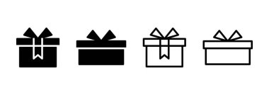 Hediye simgesi logosu tasarımı. Hediye işareti ve sembol. doğum günü hediyesi