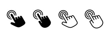 El tıklama simgesi logosu tasarımı. İşaret ve sembol. el imleç simgesi