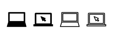 Laptop simge logosu tasarımı. bilgisayar işareti ve sembol