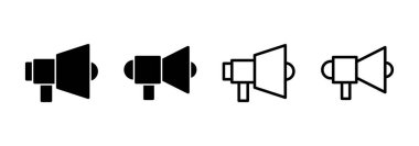 Megafon simgesi logosu tasarımı. Hoparlör işareti ve sembol