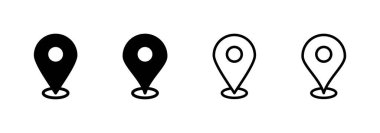 Pin simgesi logo tasarımı. Yer işareti ve sembol. hedef simgesi. harita iğnesi