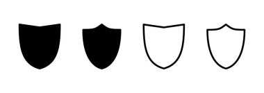 Kalkan simgesi logosu tasarımı. Koruma ikonu. Güvenlik işareti ve sembol