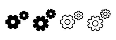 Simge logo tasarımı ayarlanıyor. İşaret ve sembol. Vites İşareti