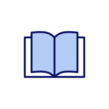 Kitap ikonu vektörü. Açık kitap işareti ve sembol. Kitap simgesi