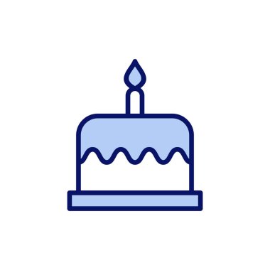 Kek simgesi vektörü. Pasta işareti ve sembol. Doğum günü pastası simgesi