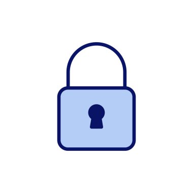 Simge vektörünü kilitle. Asma kilit işareti ve sembol. Şifreleme simgesi. Güvenlik sembolü