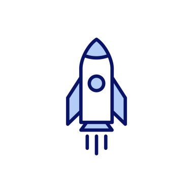 Roket ikon vektörü. Başlangıç işareti ve sembol. roket fırlatma simgesi