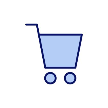 Alışveriş ikonu vektörü. Alışveriş arabası işareti ve sembol. Trolley simgesi