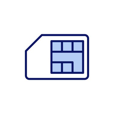 Sim kart simge vektörü. çift sim kart işareti ve sembol