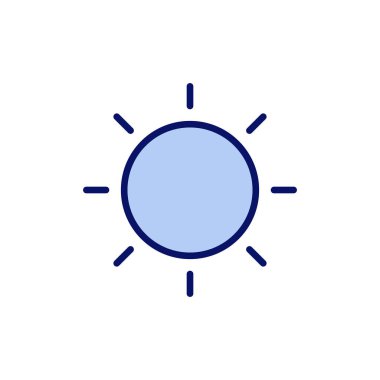 Güneş ikonu vektörü. Parlaklık işareti ve sembol