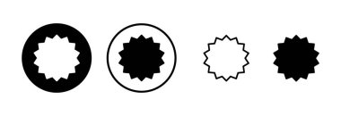 Rozet simgesi logosu tasarımı. Ödül ikon vektörü. İşaret ve sembollere ulaşın. Damga