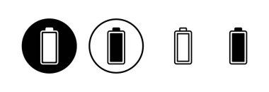 Batarya simgesi logosu tasarımı. Şarj işareti. pil şarj seviyesi