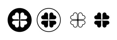 Yonca simgesi logosu tasarımı. Yonca işareti ve sembol. dört yapraklı yonca simgesi.