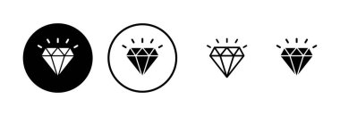 Elmas simgesi logosu tasarımı. Elmas taşları işareti ve sembolü