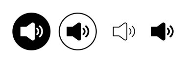 Hoparlör simgesi logosu tasarımı. Ses düzeyi ve sembol. Hoparlör ikonu. ses sembolü