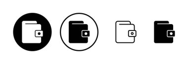 Cüzdan simgesi logosu tasarımı. cüzdan işareti ve sembol