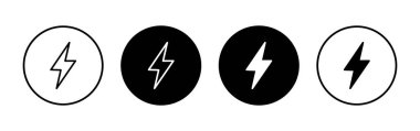 Uygulamalar ve web siteleri için ışık simgesi. Elektrik işareti ve sembol. Güç simgesi. enerji işareti