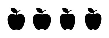 Elma simgesi logosu tasarımı. Web tasarımı için elma işareti ve semboller.