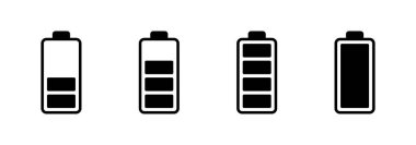 Batarya simgesi logosu tasarımı. Şarj işareti. pil şarj seviyesi