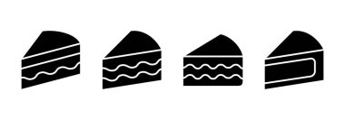 Pasta simgesi logosu tasarımı. Pasta işareti ve sembol. Doğum günü pastası simgesi