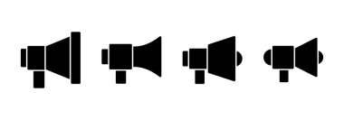 Megafon simgesi logosu tasarımı. Hoparlör işareti ve sembol