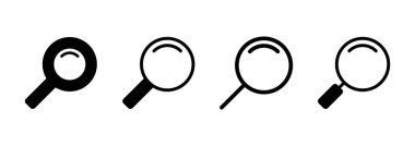 Arama simgesi logosu tasarımı. Büyüteç işareti ve sembolü ara