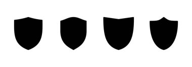 Kalkan simgesi logosu tasarımı. Koruma ikonu. Güvenlik işareti ve sembol