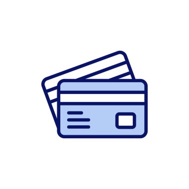 Kredi kartı ikon vektörü. Kredi kartı ödeme imzası ve sembolü