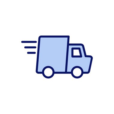 Teslimat kamyonu ikon vektörü. Teslimat kamyonu işareti ve sembol. Hızlı dağıtım simgesi gönderiliyor